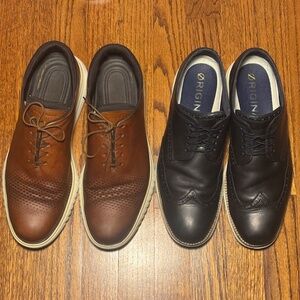 Two Pair Bundle Cole Haan Oxfords Men's Shows 11 Navy British Tan Grands